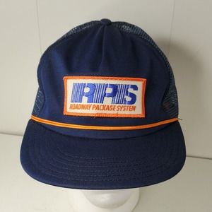 VTG ROADWAY Package System Patch Trucking USA Snapback Hat Trucker Cap Logo USA